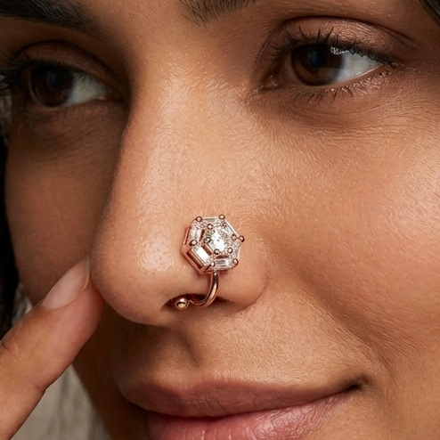 Anti Tarnish CZ nose pin 25