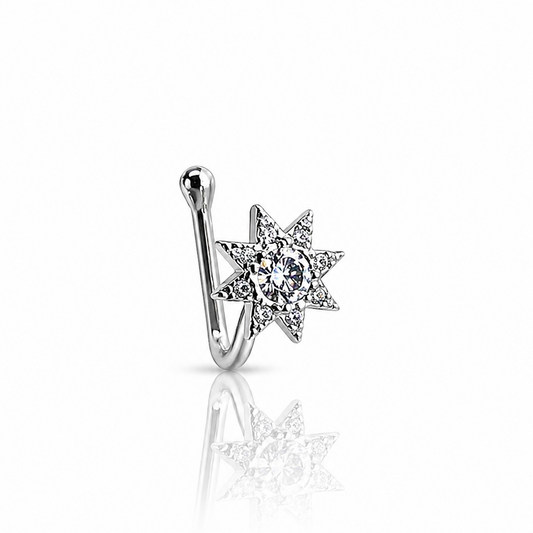 Anti Tarnish CZ nose pin 20