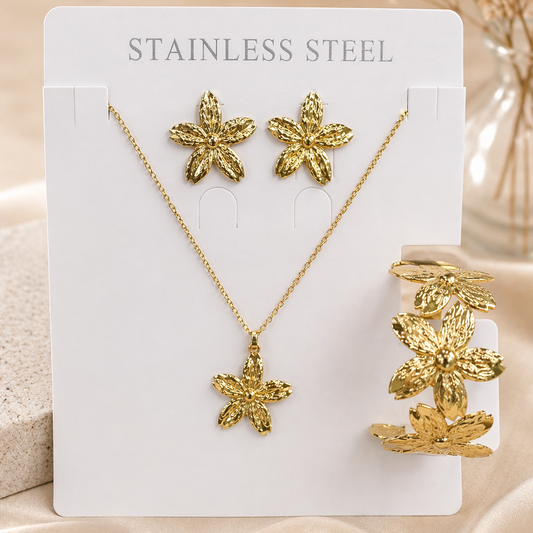 Anti Tarnish  Combo Set with 1 pair of Earring, Bracelet and Necklace