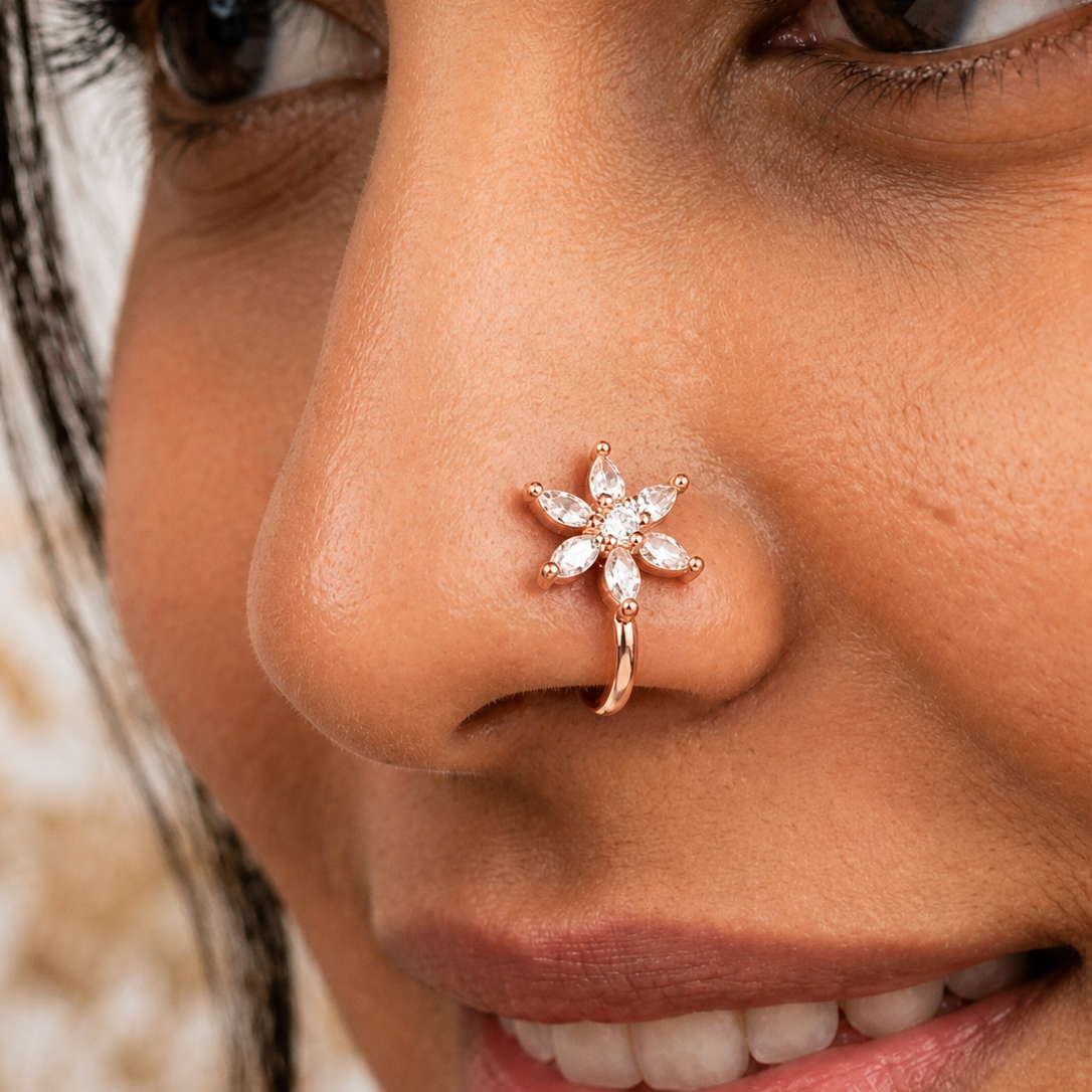 Anti Tarnish CZ nose pin 41