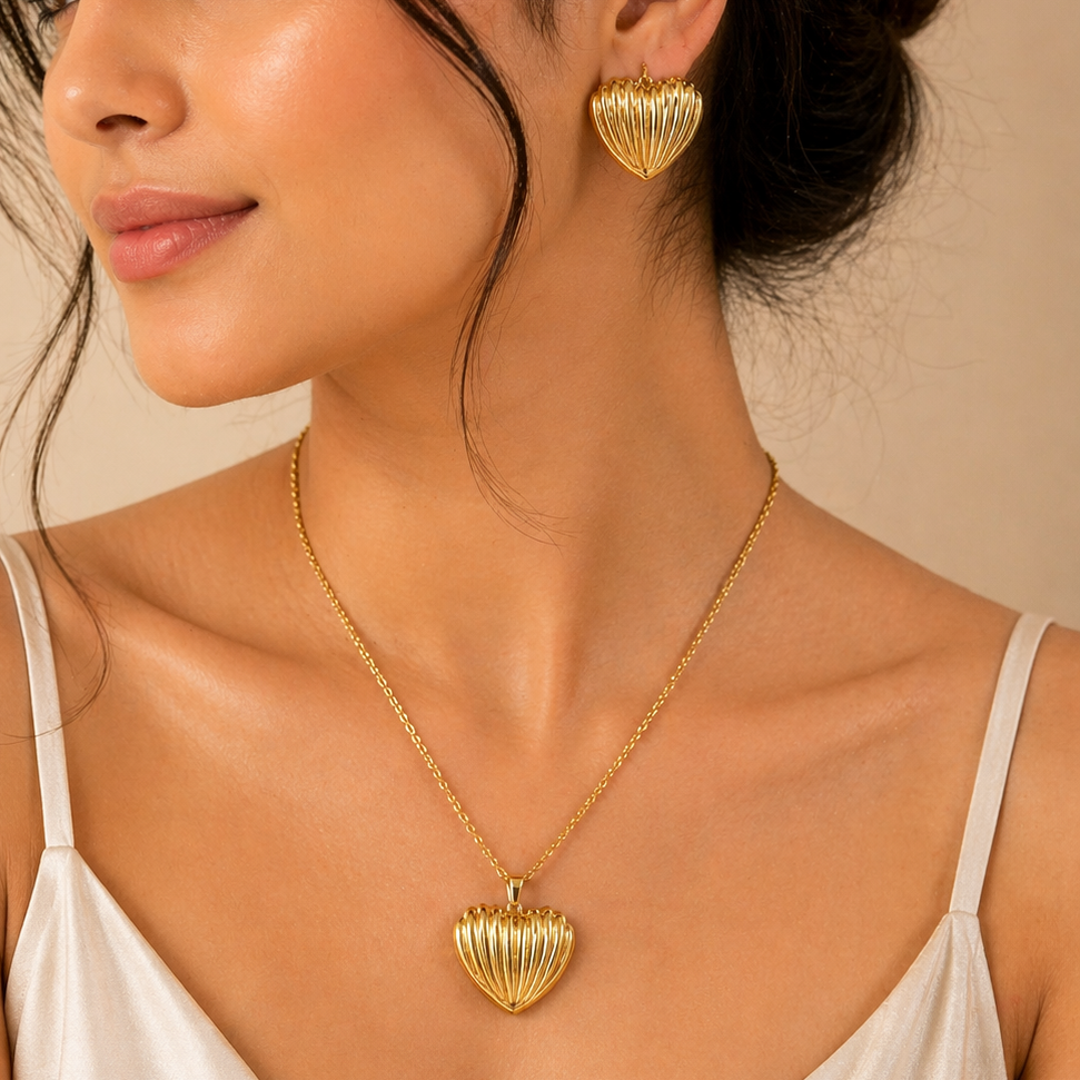 Anti Tarnish  Combo Set with 1 pair of Earring and Necklace