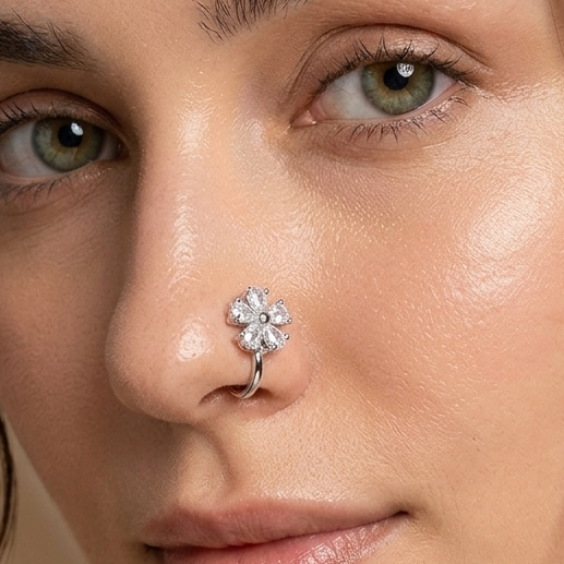 Anti Tarnish CZ nose pin 35