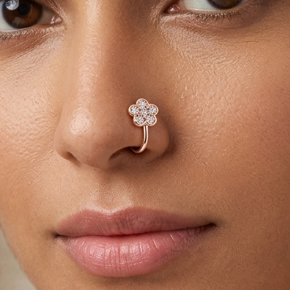 Anti Tarnish CZ nose pin 30