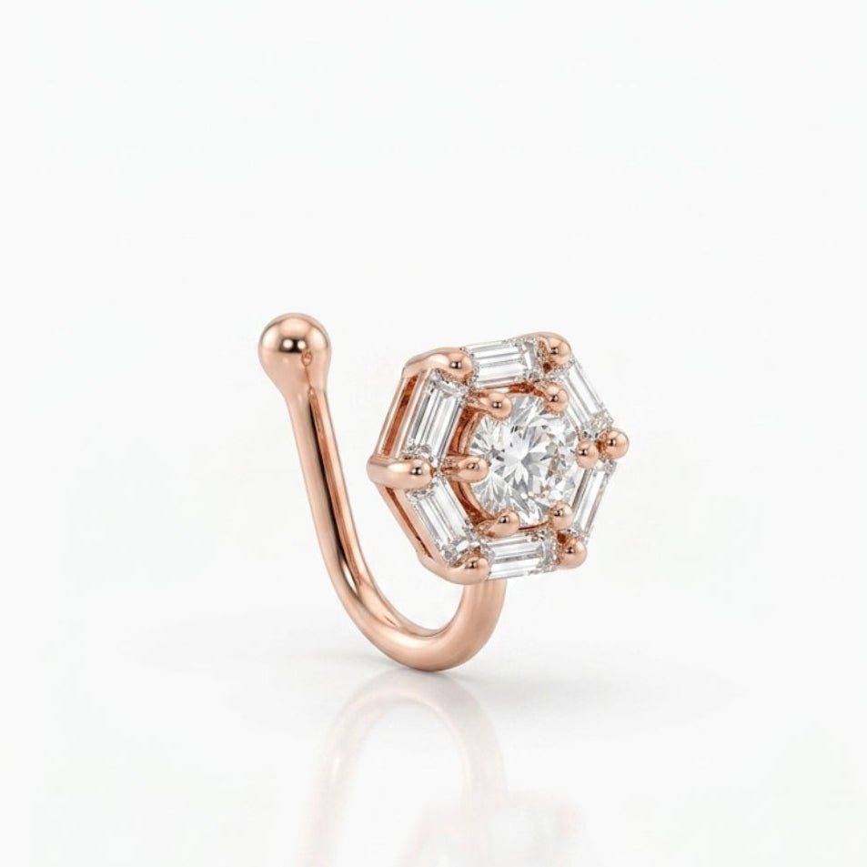 Anti Tarnish CZ nose pin 25