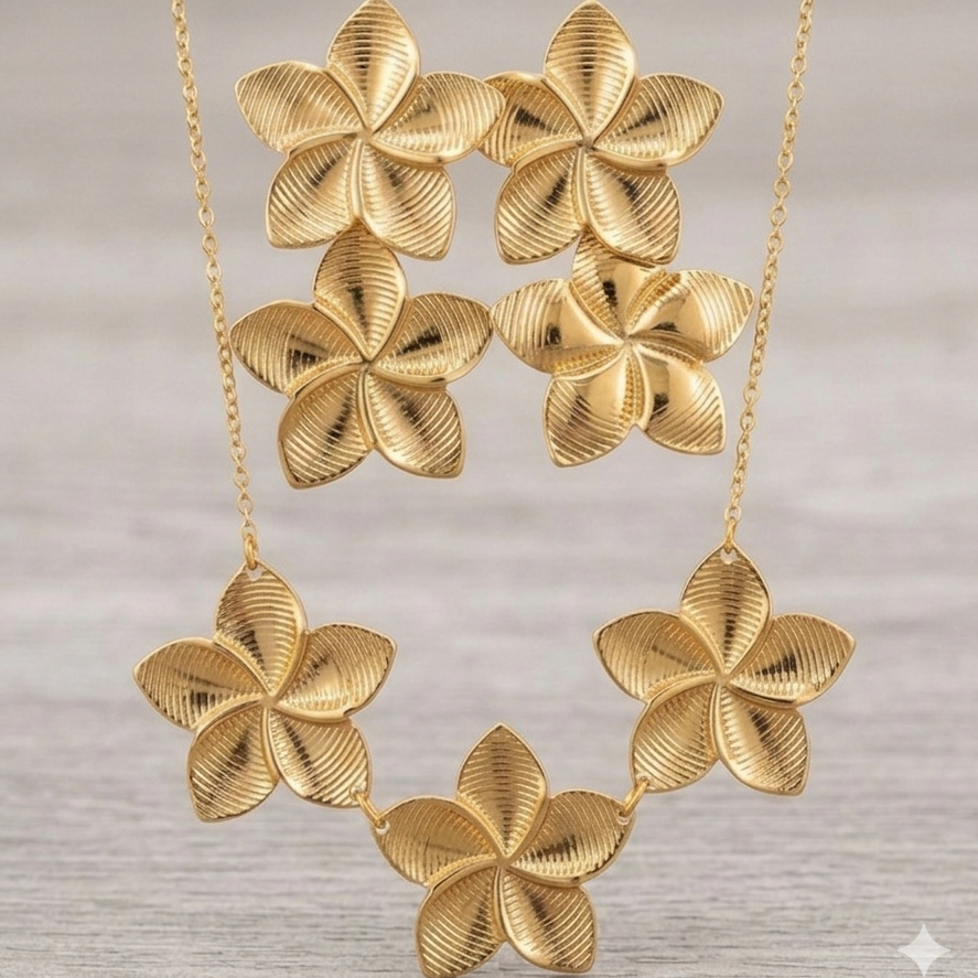 Anti Tarnish Combo Set With 1 Pair of Earring and Necklace