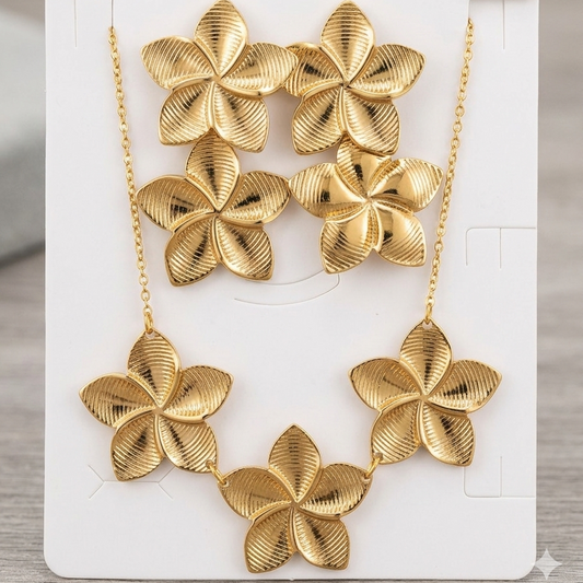 Anti Tarnish Combo Set With 1 Pair of Earring and Necklace