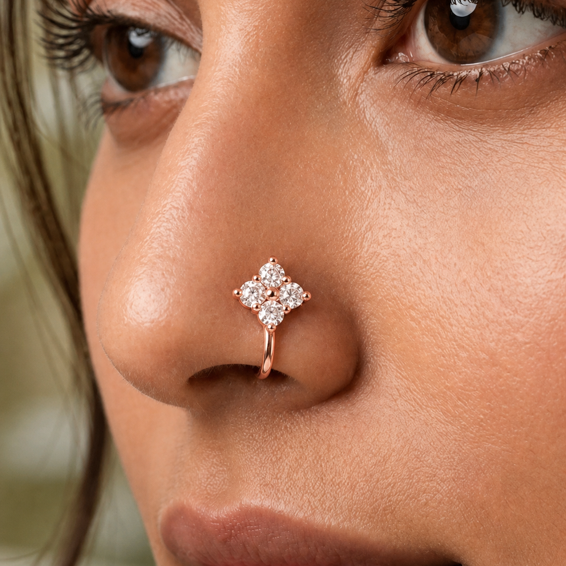 Anti Tarnish CZ nose pin 40
