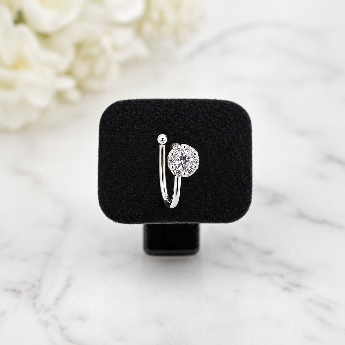 Anti Tarnish CZ nose pin 34
