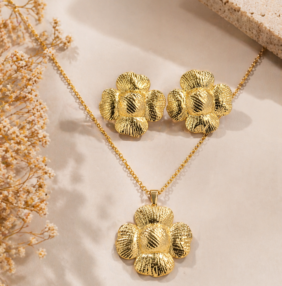 Anti Tarnish  Combo Set with 1 pair of Earring and Necklace